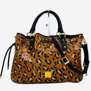 MCM Cheetah Print Two Way Crossbody Bag